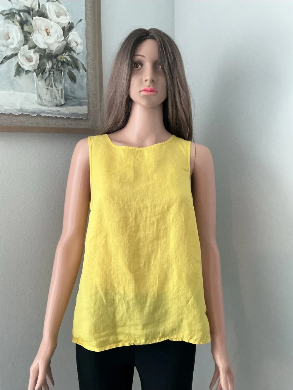 Michael Kors Bright Yellow Linen Tank Top
